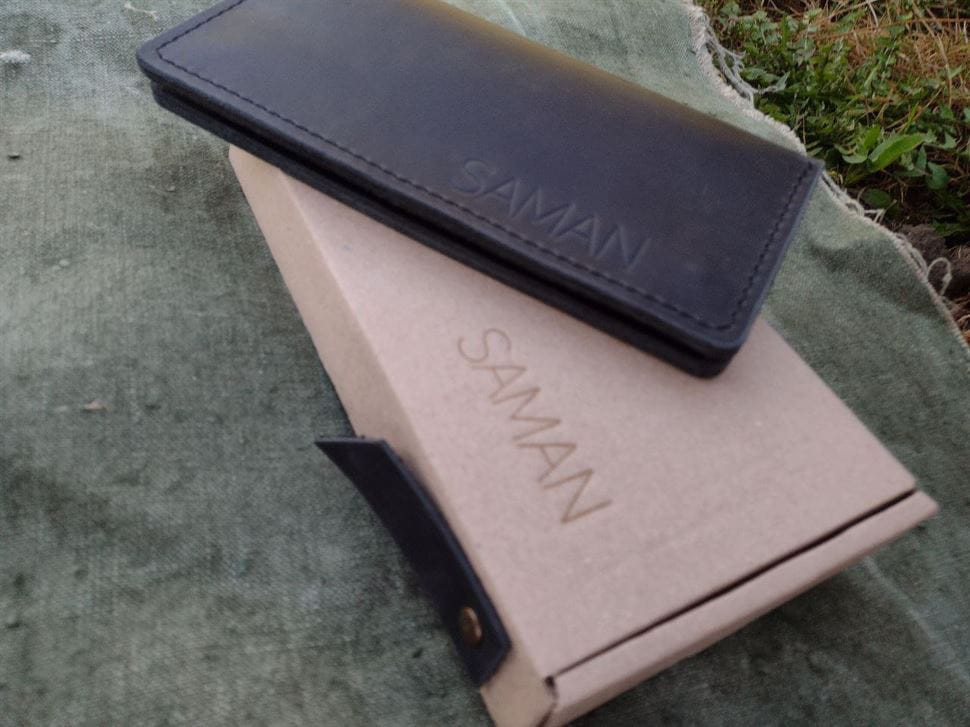 Портмоне чоловіче довге вінтажне SAMAN LW-sam-blu синє