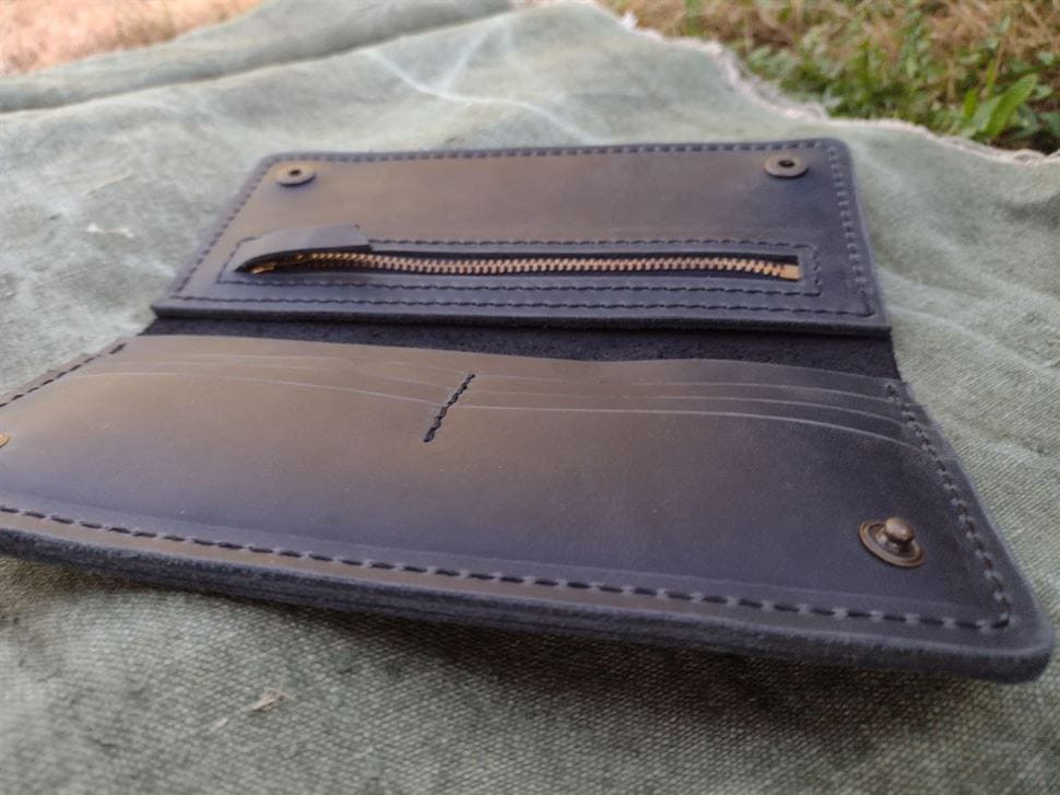 Портмоне чоловіче довге вінтажне SAMAN LW-sam-blu синє