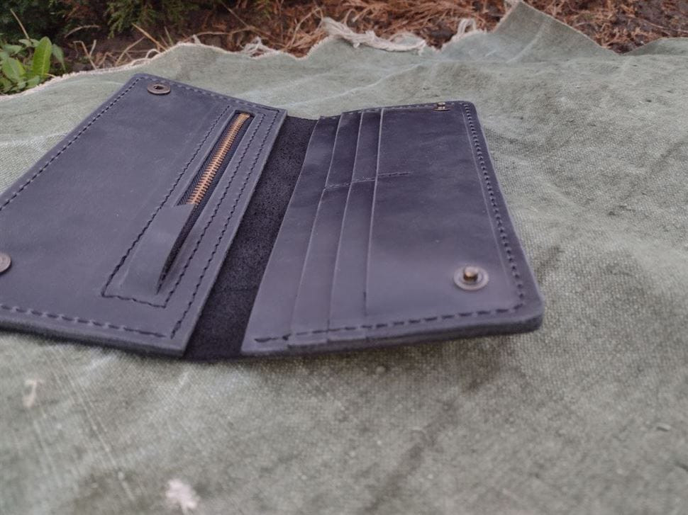 Портмоне чоловіче довге вінтажне SAMAN LW-sam-blu синє