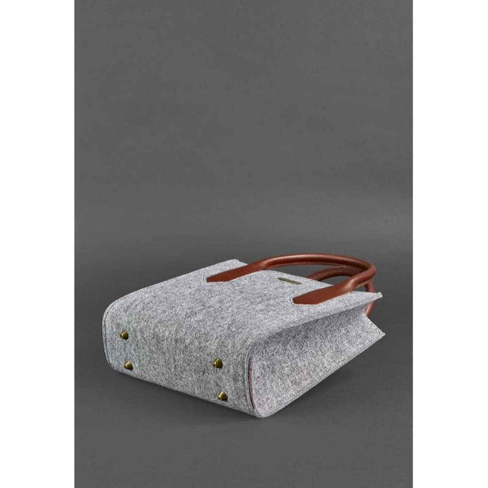 Фетрова жіноча сумка-кроссбоді Blackwood зі шкіряними коричневими вставками