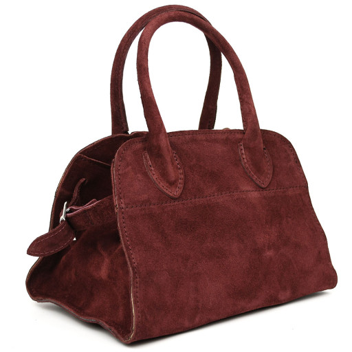 Замшева сумка тоут Італія Firenze fz3752_bordo бордо