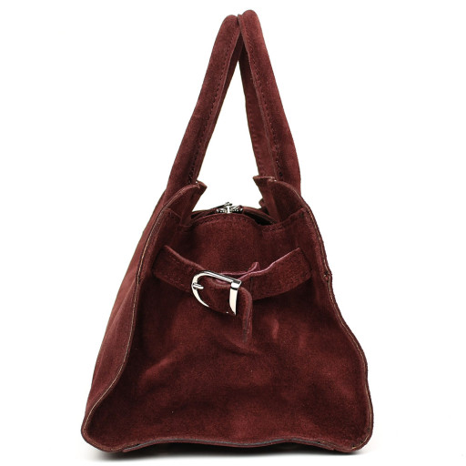 Замшева сумка тоут Італія Firenze fz3752_bordo бордо
