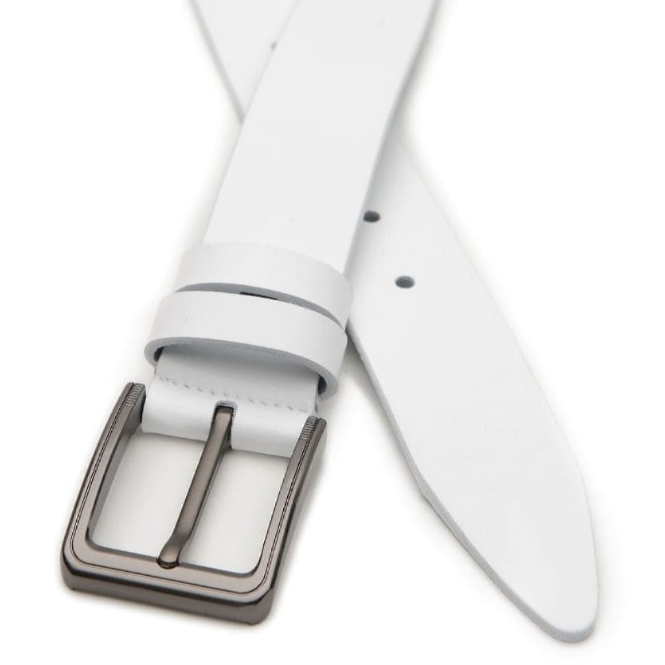 Чоловічий шкіряний ремінь V1125GX36-white