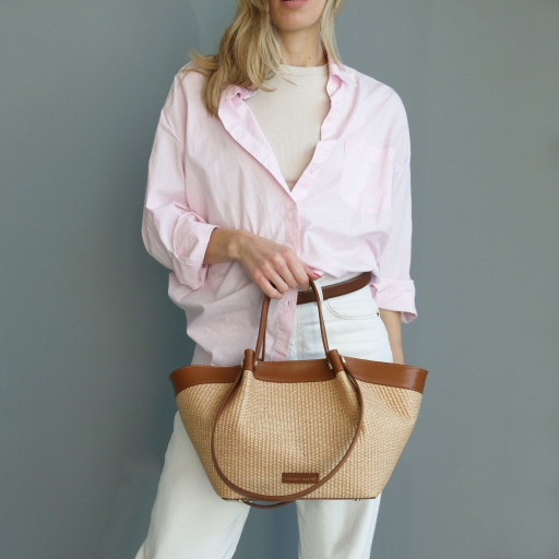 Soleil Raffia shopping bag