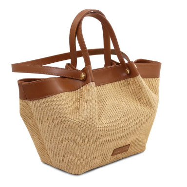 Soleil Raffia shopping bag