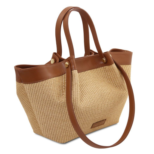 Soleil Raffia shopping bag