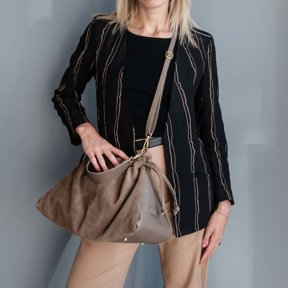 Allure Soft suede leather shopping bag