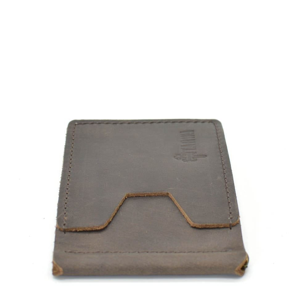 Leather money clip handmade brown RCc-hold-001 TARWA