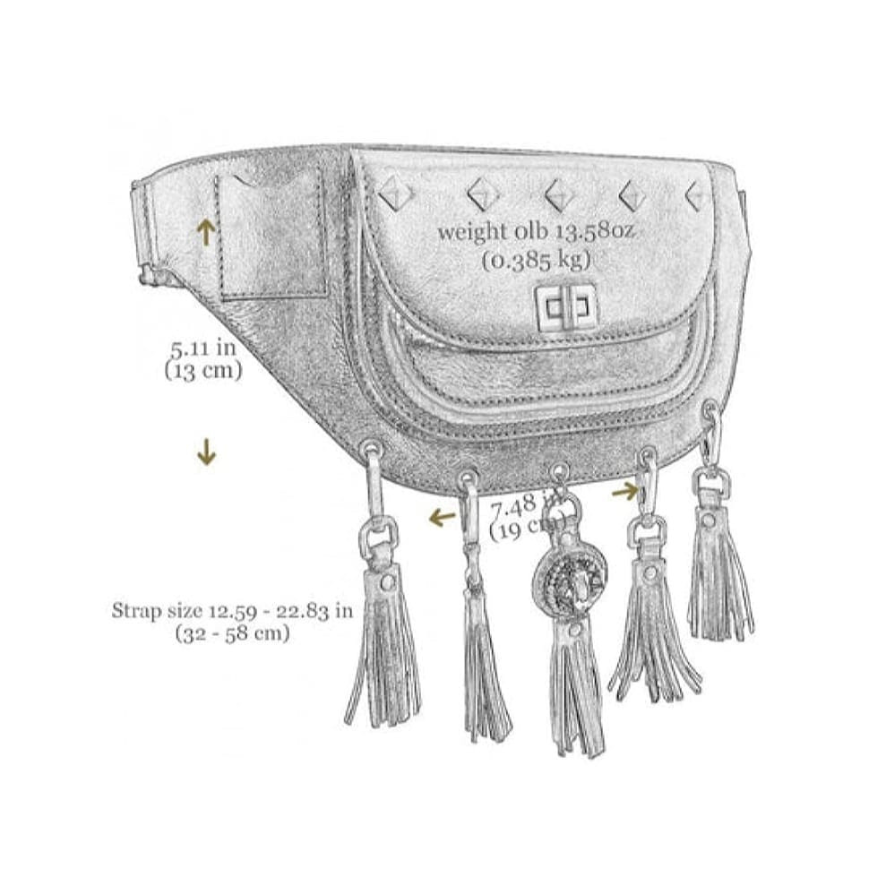 Шкіряна сумка на пояс із кристалами Сваровськи - Rebecca - чорна Time Resistance 5211101