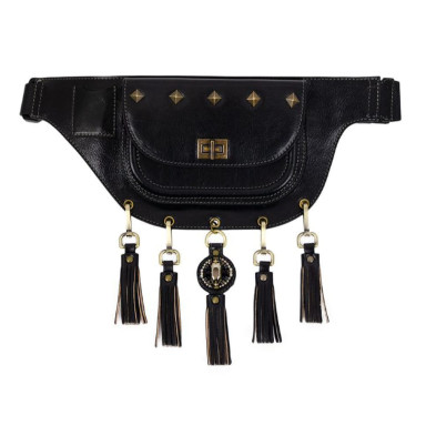 Leather Fanny Pack Bag Belt Bag for Women - Rebecca - Black Time Resistance 5211101