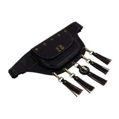 Leather Fanny Pack Bag Belt Bag for Women - Rebecca - Black Time Resistance 5211101