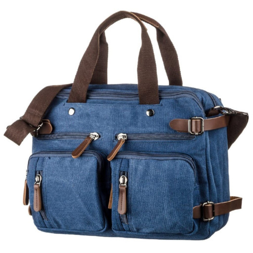 Сумка-трансофрмер текстильна Vintage 20147 Синя