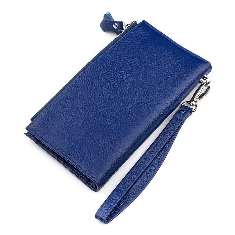 Шкіряне глянсове портмоне GRANDE PELLE 11469 Темно-коричневий