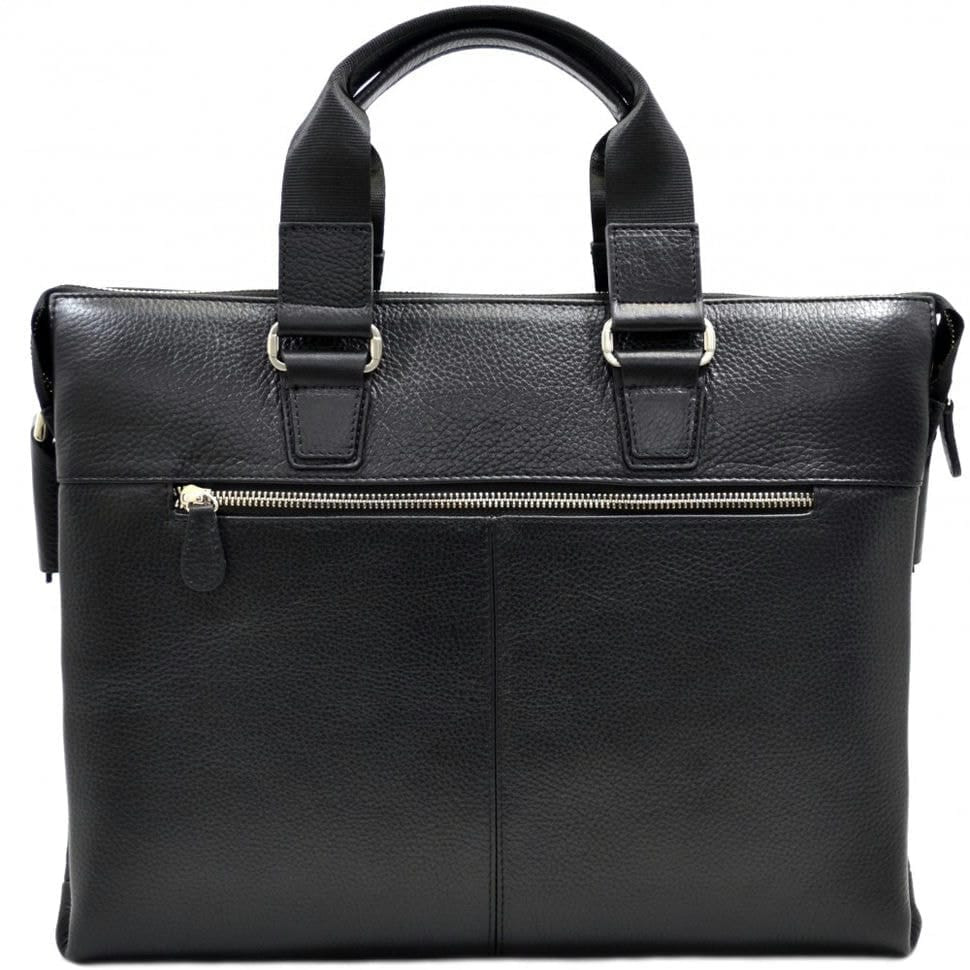 Шкіряний портфель Desisan 1341-01 чорний дрібний флотар