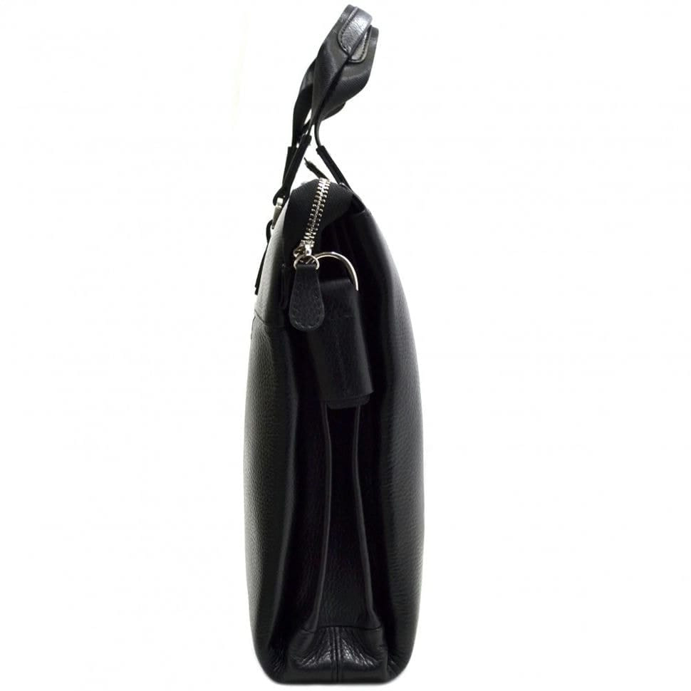 Шкіряний портфель Desisan 1341-01 чорний дрібний флотар