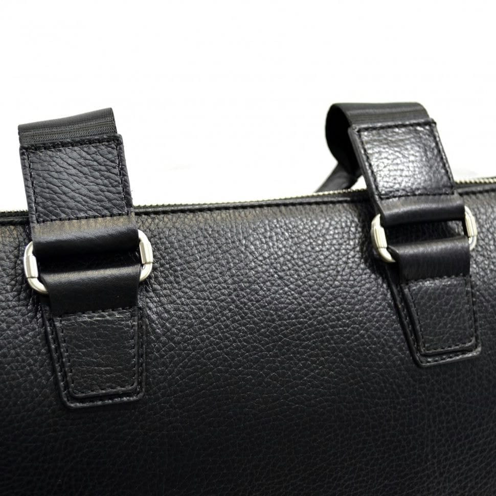 Шкіряний портфель Desisan 1341-01 чорний дрібний флотар