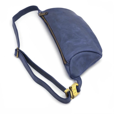Banana belt bag blue leather Crazy Horse RK-3100-3md