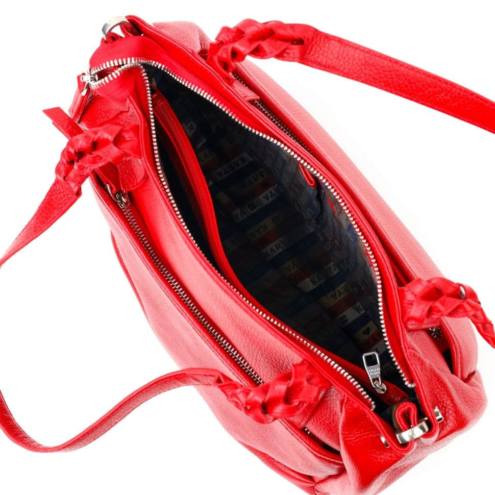 Яскрава та містка жіноча сумка з ручками KARYA 20880 шкіряна Червоний