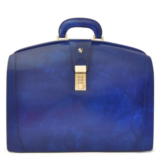 Pratesi RBE120/B - Brunelleschi Великий Briefcase для ноутбука в цукерки Leather Radica Electric Blue