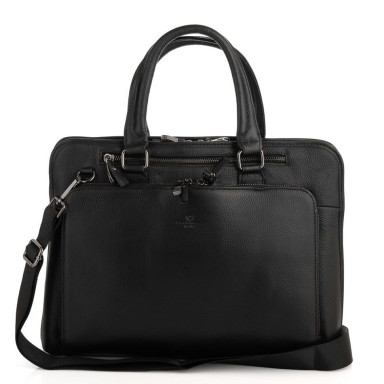 Briefcase leather DER FLINGER DF2019801-1 black