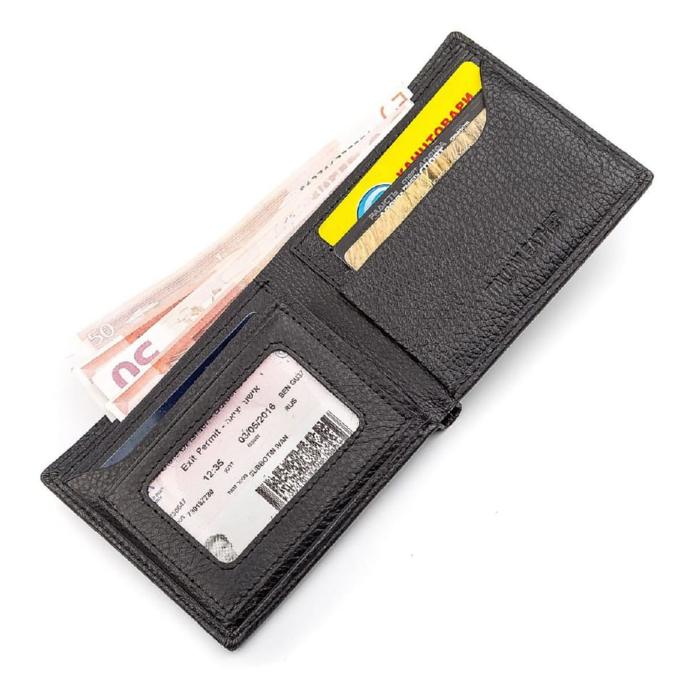 Функціональний чоловічий гаманець з хлястиком із натуральної шкіри KARYA 21080 Світло-коричневий