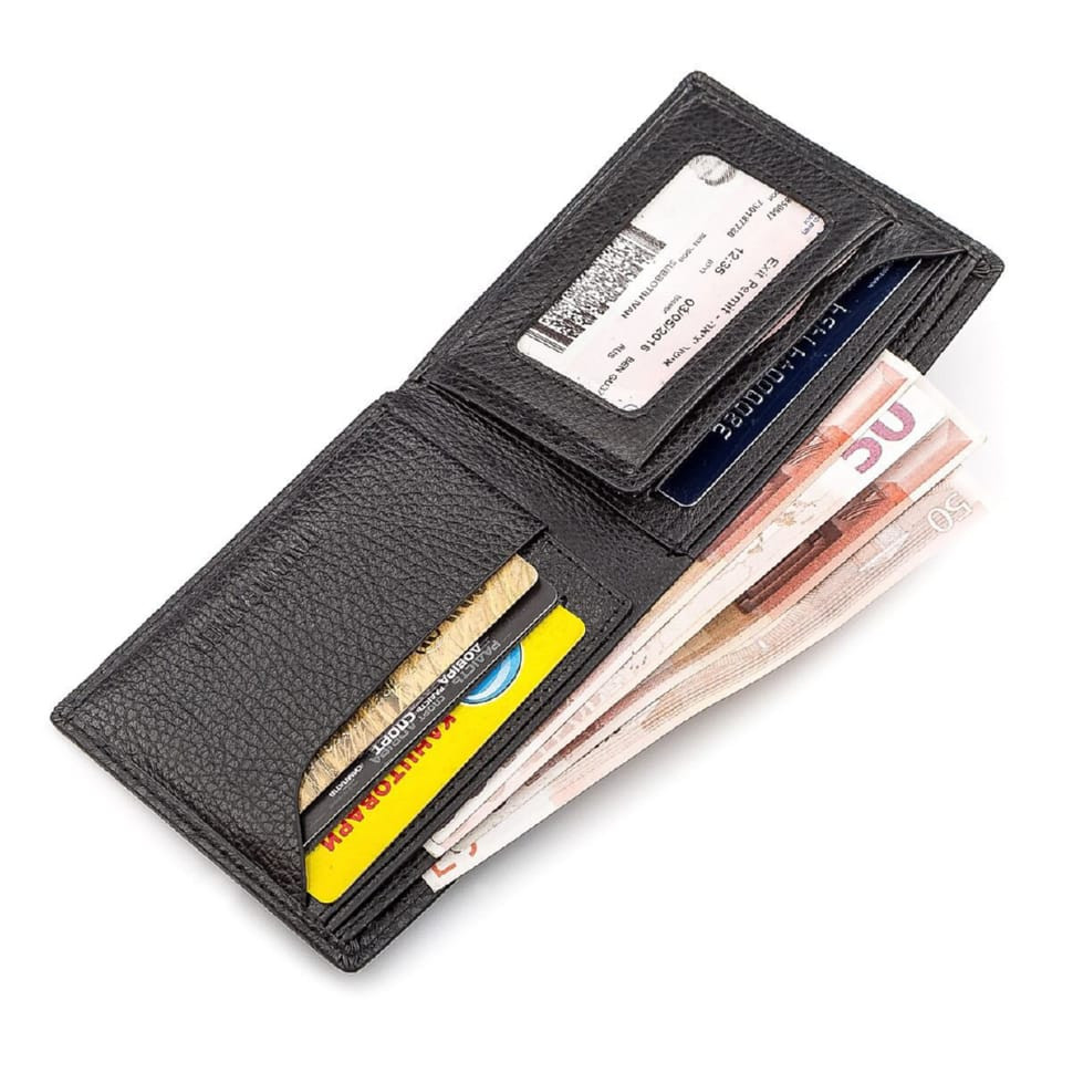 Функціональний чоловічий гаманець з хлястиком із натуральної шкіри KARYA 21080 Світло-коричневий