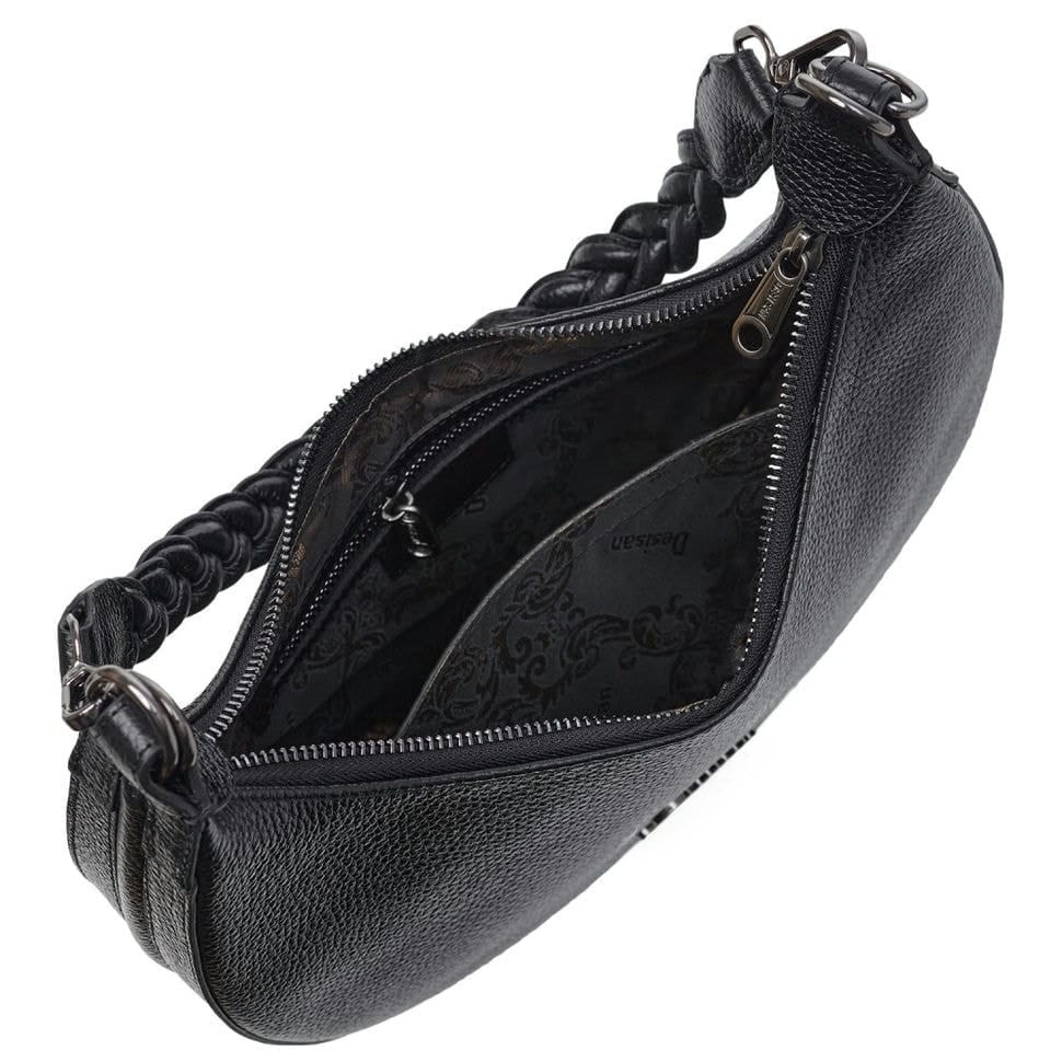 Сумка жіноча шкіряна Desisan 5002-011 чорний флотар