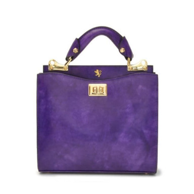 Pratesi RVI150/26 - Anna Maria Luisa de' Medici Small Lady Bag in cow leather Radica Violet