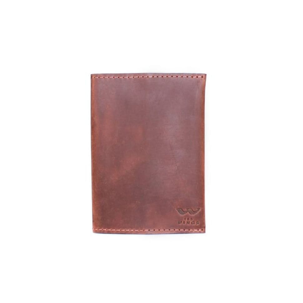 Leather passport cover cognac vintage