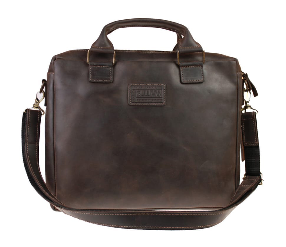 Bag man's for documents large leather A4 SULLIVAN 74221(45) brown