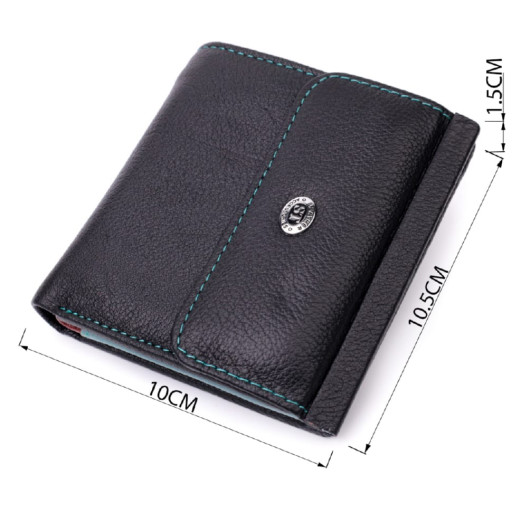 Оригінальний жіночий гаманець середнього розміру з натуральної шкіри ST Leather 19500 Чорний