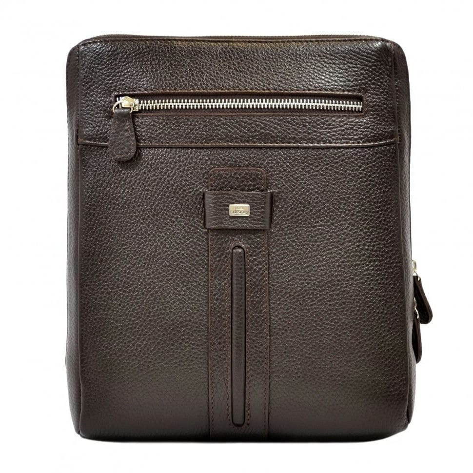 Барсетка м'яка шкіряна DESISAN 1350-9 коричневий гладкий