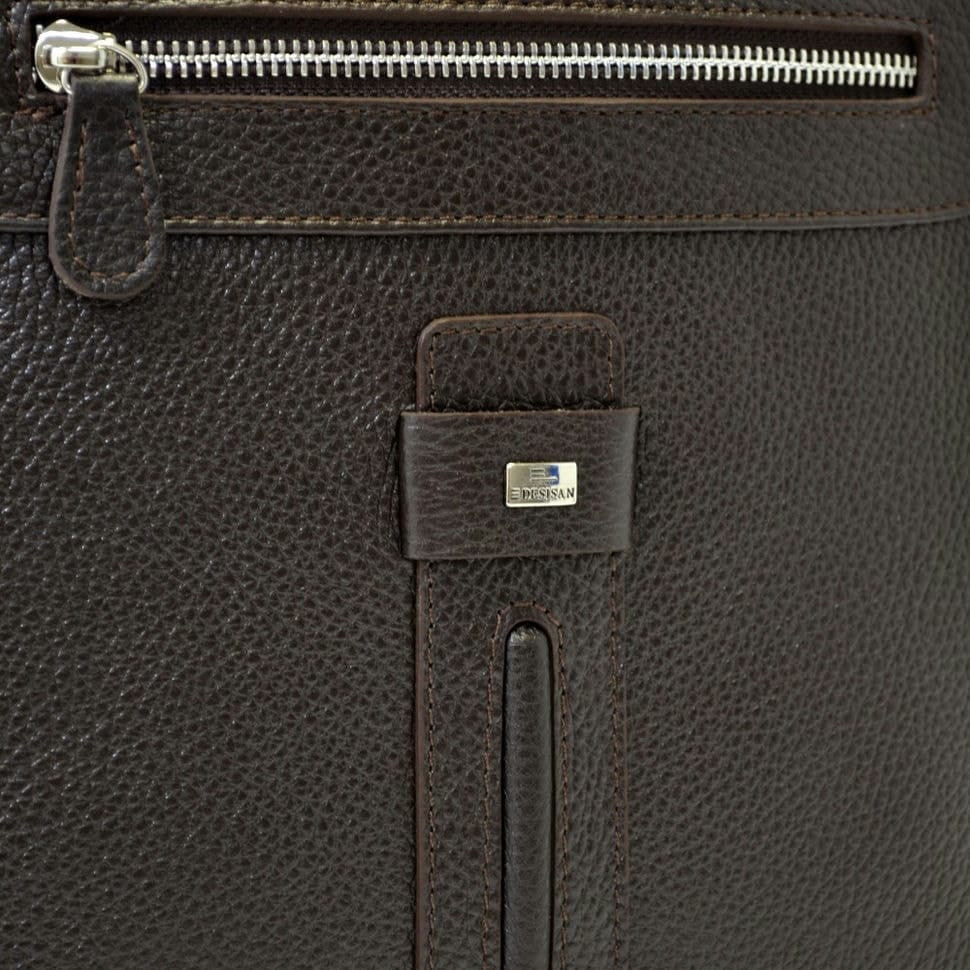 Барсетка м'яка шкіряна DESISAN 1350-9 коричневий гладкий