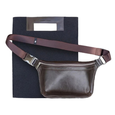 Leather waist bag Grande Pelle 743620 brown