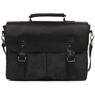 Чоловіча сумка портфель з canvas і кінської шкіри TARWA RAG-3960-3md