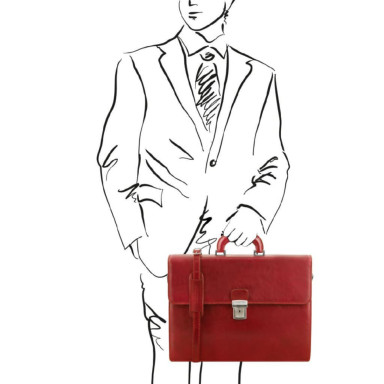 Leather briefcase 2 compartments Tuscany Leather PARMA TL141350 