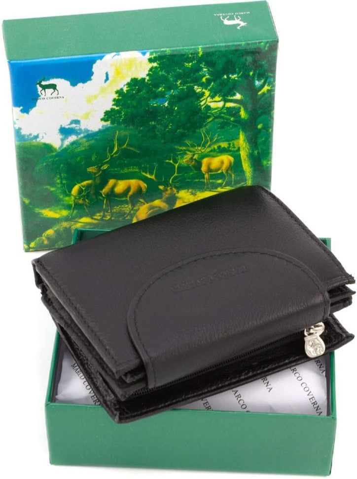 Жіночий шкіряний чорний гаманець Марко Коверна (18885) MC-2036-1