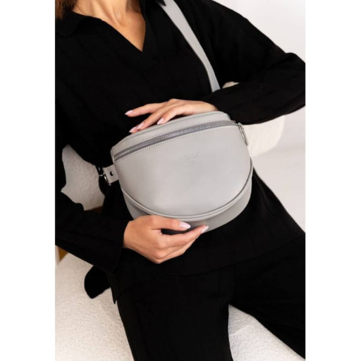 Шкіряна сумка поясна-кроссбоді Vacation сірий краст
