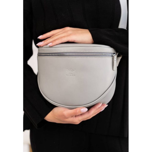 Шкіряна сумка поясна-кроссбоді Vacation сірий краст
