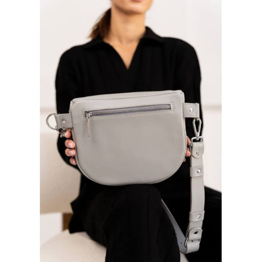 Шкіряна сумка поясна-кроссбоді Vacation сірий краст