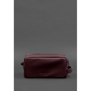 Leather cosmetic bag-wash bag 6.0 burgundy flotar