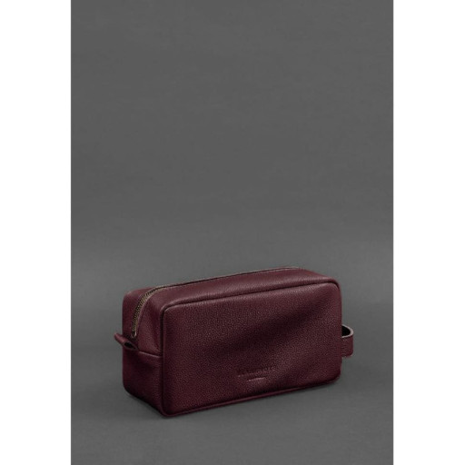 Leather cosmetic bag-wash bag 6.0 burgundy flotar