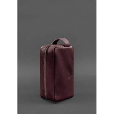 Leather cosmetic bag-wash bag 6.0 burgundy flotar