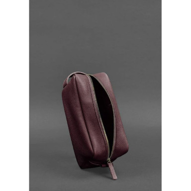 Leather cosmetic bag-wash bag 6.0 burgundy flotar
