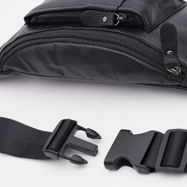 Мужская кожаная сумка на пояс Keizer K10023bl-black