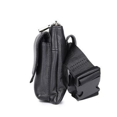 Belt bag, clutch for men JD3018A calfskin, black