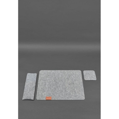 Felt table setting set for 1 person light brown
