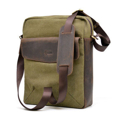 Men's bag, mix of canvas + leather RH-1810-4lx brand TARWA