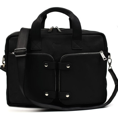 Mens leather bag RA-1089-4lx TARWA black crazy horse