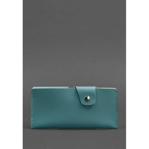 Жіноче шкіряне портмоне-купюрник 8.0 бірюзове.